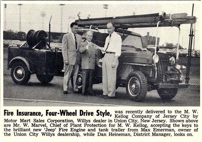 Check out this CJ-3B fire Jeep that was featured in the May of 1955 Willys news! #vintage #thursdaythoughts #legends #history ..................... 📸 Willys News .................... #jeeplife #jeep #legendary1941