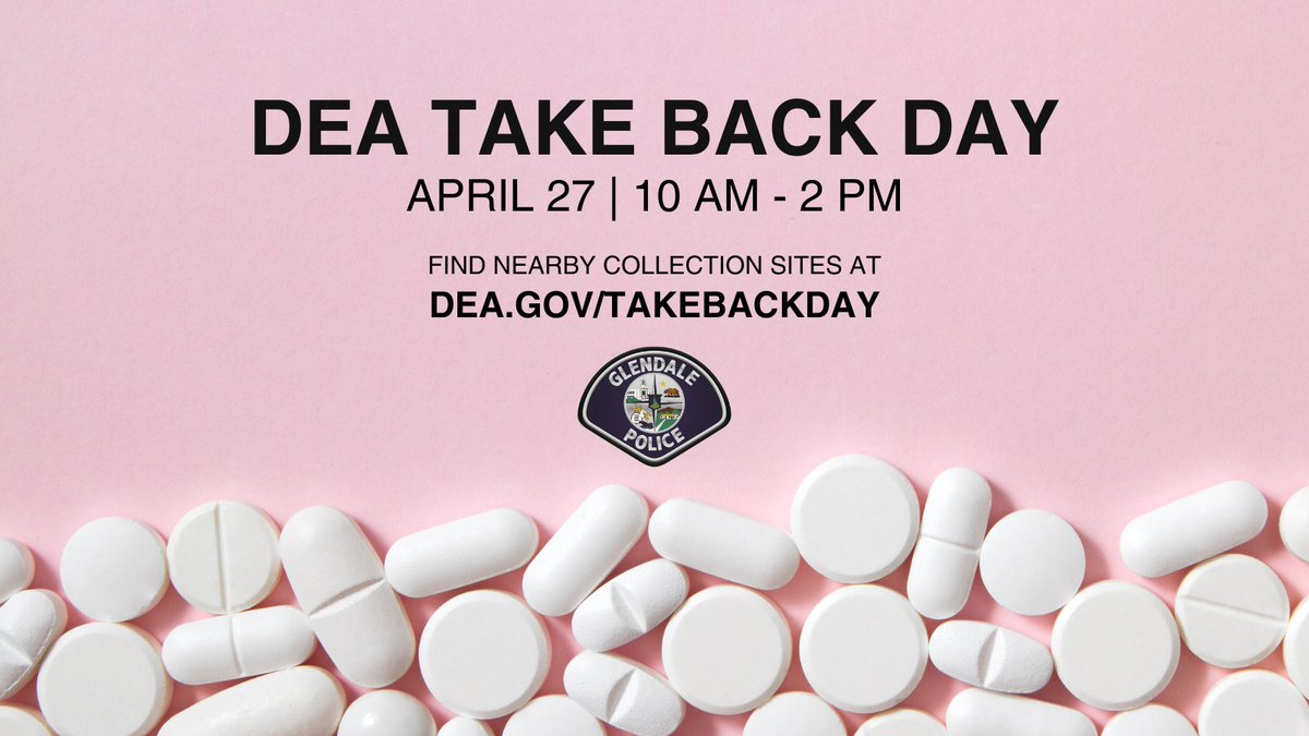 Wondering what to do with your old or unused medications? Don’t just throw them away—safely turn them in on National Prescription Drug Take Back Day on Saturday, 4/27. Visit DEA.gov/TakeBackDay to find a location near you. Collection sites will be open from 10 a.m. to 2 p.m.