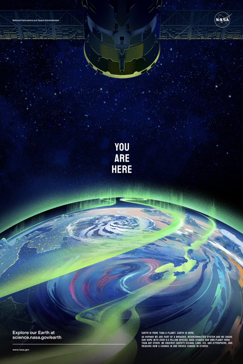 Earth is home. 💚 Our planet is an interconnected system that we share with over 8.5 million species. NASA studies our own planet more than any other. Rep Earth all year long and download the poster: go.nasa.gov/44wL8zf