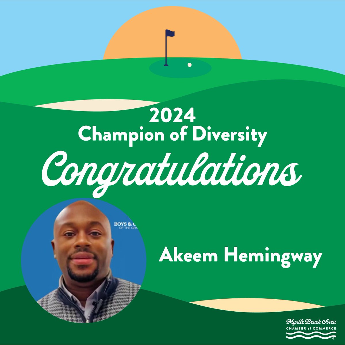 Congratulations to our 2024 Champion of Diversity - Akeem Hemingway with the Boys &amp; Girls Club of the Grand Strand!