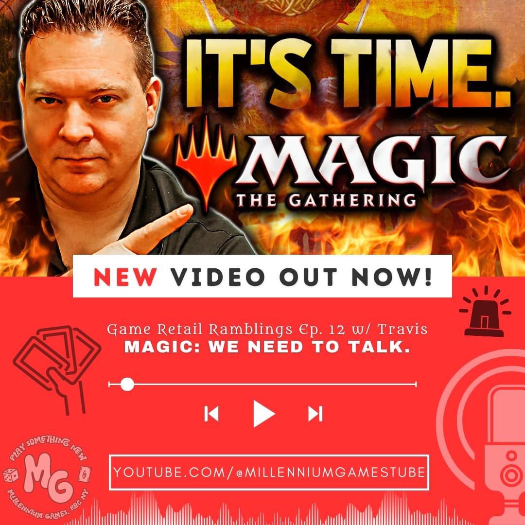 New video out NOW! 🔥 In this episode Travis dives deep into Magic: The Gathering and some of the headaches it's been giving retail stores as of late. ✨ We're 9 subscribers away from 500!~ If you haven't subbed already, make sure you do! Watch now: youtu.be/-sVIP_qjN9Q