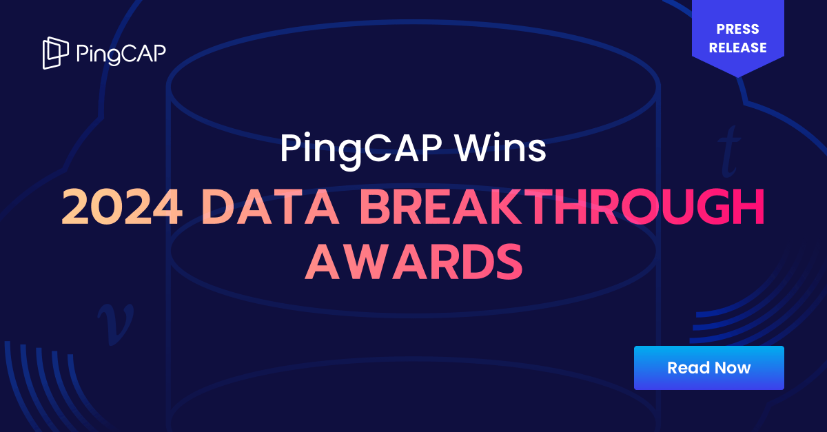 siddontang's tweet photo. PingCAP has been named winner of the “Open Source Data Solution Provider of the Year” by the @Data_Awards Data Breakthrough Awards for the second consecutive year! 🏆 🏆

Learn about this honorable recognition!

#DataBreakthroughAwards 
 https://t.co/KqWqnOJbXs https://t.co/M72MkNwAYh