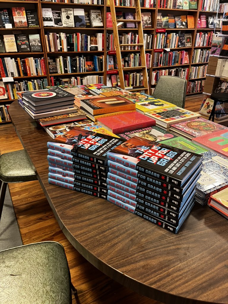 Support local: @PilsenCommBooks has a big stack of signed copies of the book, fresh off the presses for those of you doing independent bookstore day book crawls on Saturday