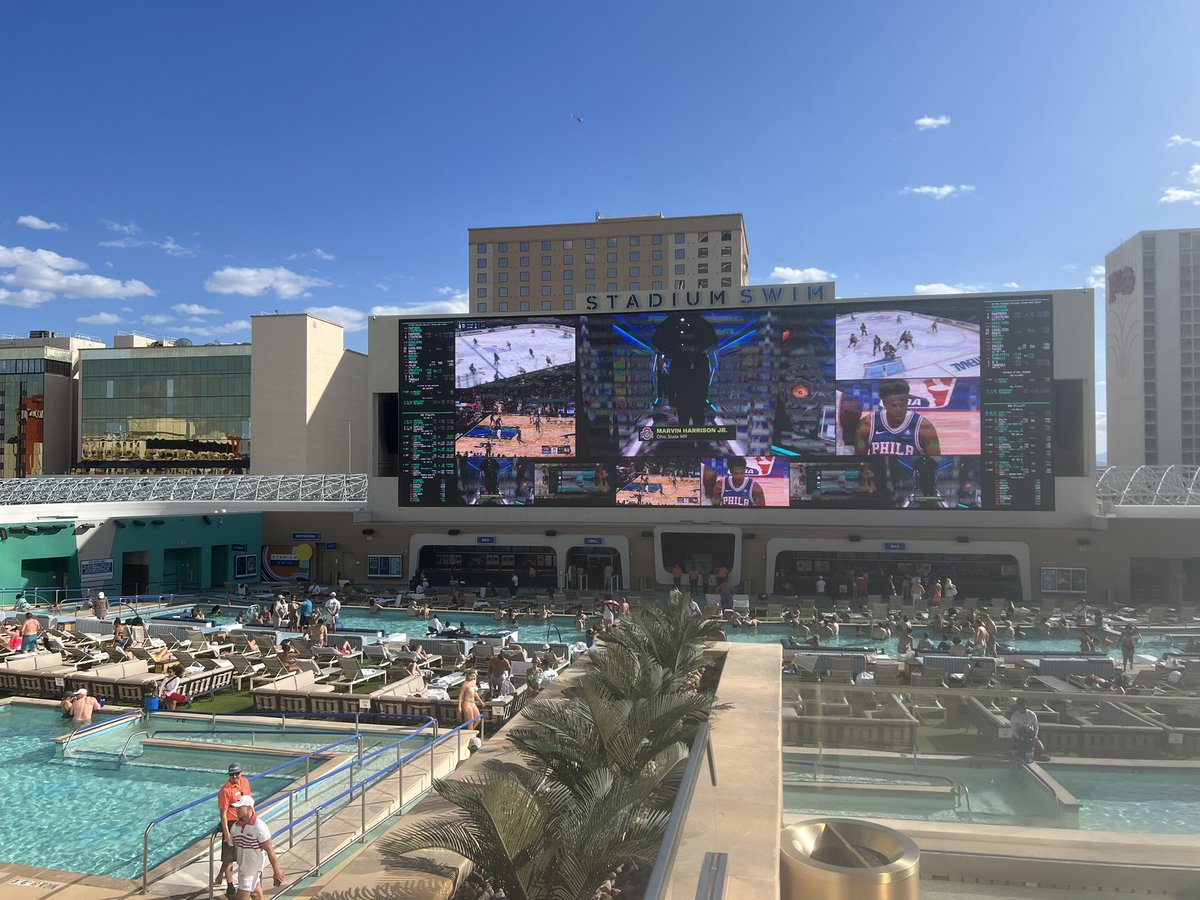 Hanging out with @stevecofield on @ESPNLasVegas from Stadium Swim at @CircaLasVegas from 5-6 PM