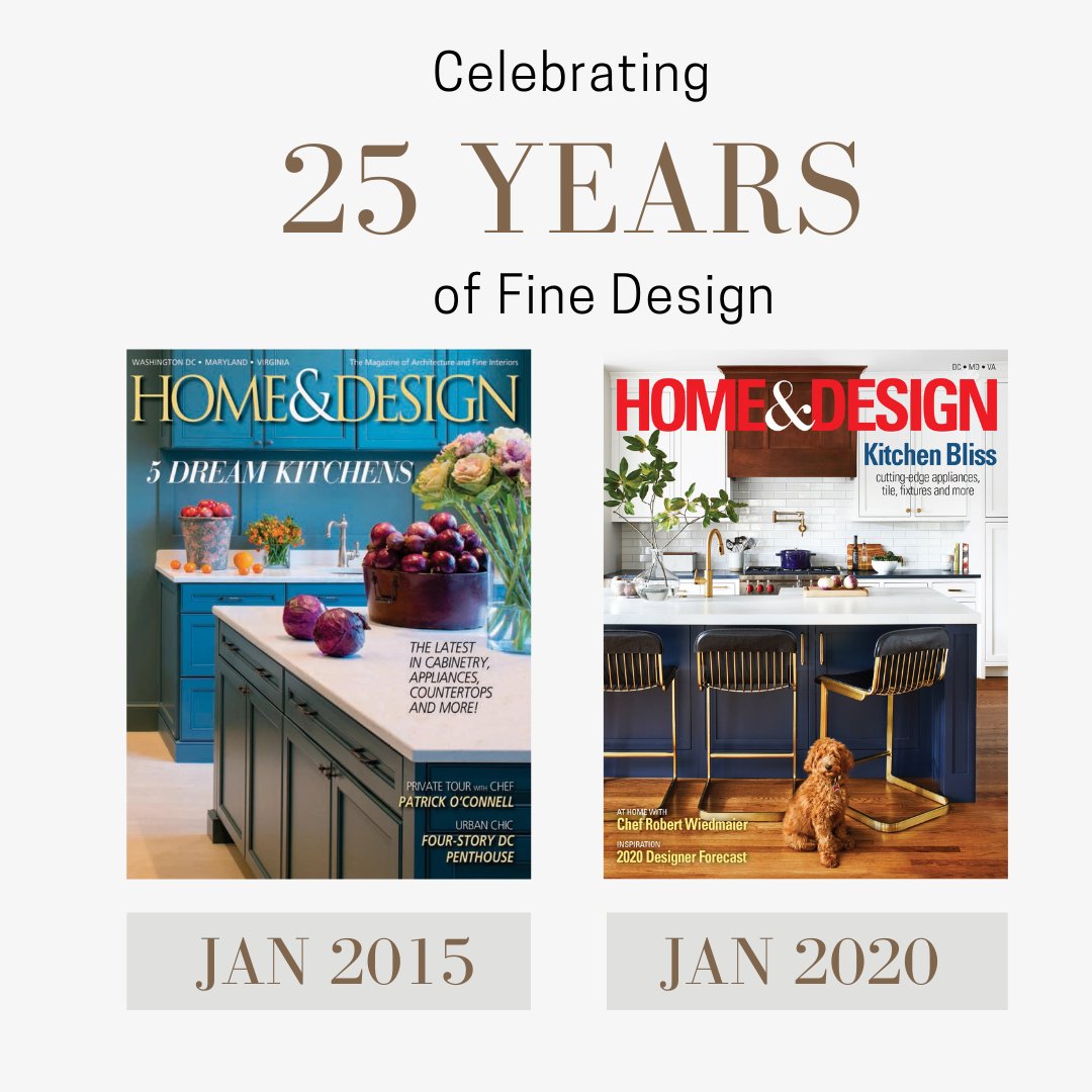 Celebrating 25 Years of Fine Design⁠ A Classic Cover From H&D from 9 & 4 years ago⁠ ⁠⁠ Jan 2015 Article: 'A Crucial Connection'⁠ Jan 2015 Design: Mary Douglas Drysdale 📸: John Cole ⁠ Jan 2020 Article: 'Lively Mix'⁠ Jan 2020 Design: Cornerstone Kitchen📸: Stacy Goldberg