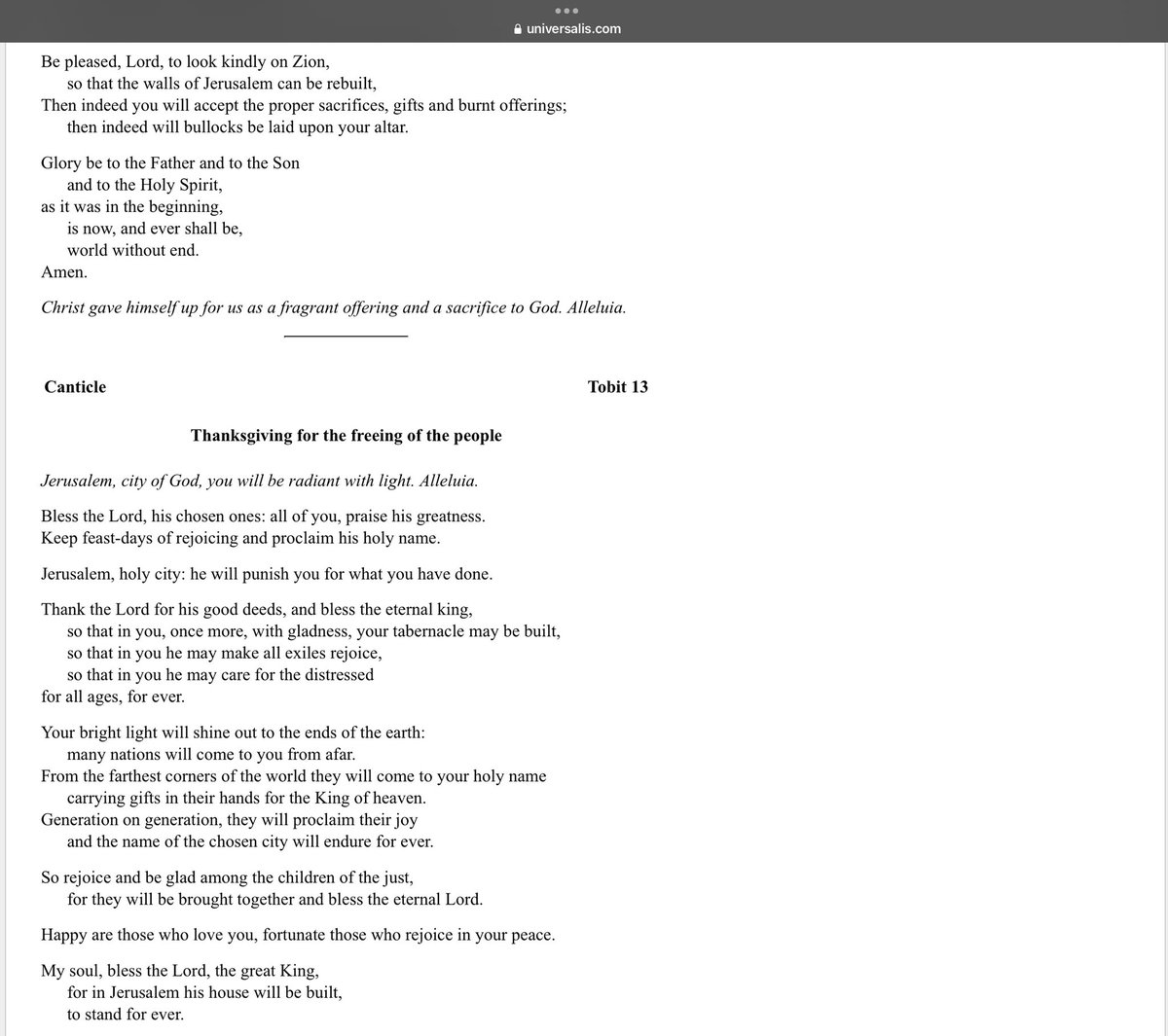 Universalis  

Friday 26 April 2024  
Friday of the 4th week of Eastertide 
(Using calendar: Philippines. You can change this.)

#MorningPrayer(Lauds)

universalis.com/index.htm