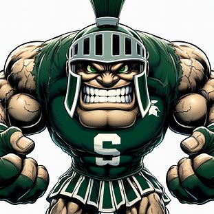Sparty getting pumped up to KICK SOME PROTESTER ASS at tomorrow's Michigan State commencement ceremony...
