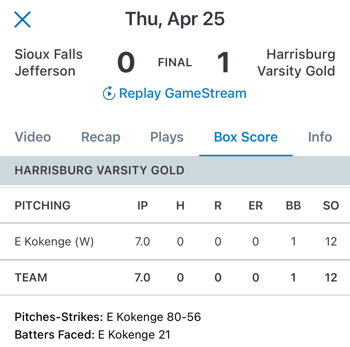 Harrisburg Tigers Scout (@hba_scout) on Twitter photo ๐จ๐จNo-Hitter Alert๐จ๐จ
โ25 uncommitted RHP <a href="/EliKokenge/">Eli Kokenge</a> with a gem
GC 7IP 0H 0R 1BB 12K
80 pitches 56 strikes 21 batters faced
Video coming๐
<a href="/TopPreps/">SPORTS NEWS, VIDEOS, GRAPHICS, EXPOSURE & MORE</a> <a href="/BUncommitted/">Baseball_Uncommitted</a> <a href="/jucoroute/">#JucoRoute</a> ๐จ๐จNo-Hitter Alert๐จ๐จ
โ25 uncommitted RHP <a href="/EliKokenge/">Eli Kokenge</a> with a gem
GC 7IP 0H 0R 1BB 12K
80 pitches 56 strikes 21 batters faced
Video coming๐
<a href="/TopPreps/">SPORTS NEWS, VIDEOS, GRAPHICS, EXPOSURE & MORE</a> <a href="/BUncommitted/">Baseball_Uncommitted</a> <a href="/jucoroute/">#JucoRoute</a>