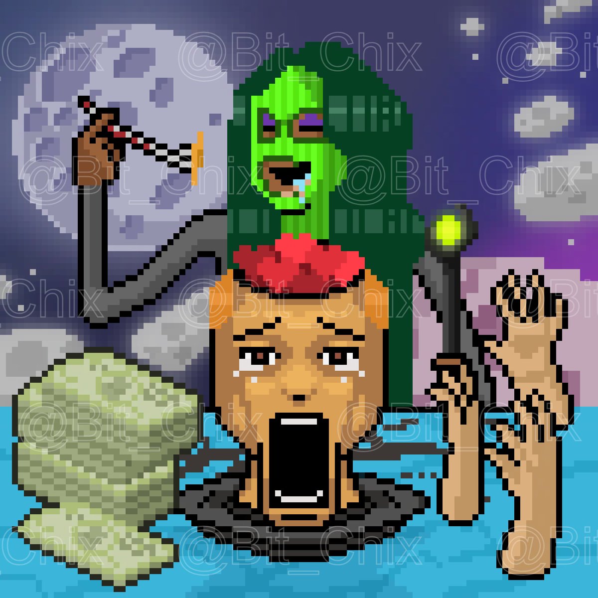 Bit_Chix's tweet photo. Day 50 of the #BitChixDailyMintChallenge! 🚀

Celebrate this milestone with BitChix #50, a testament to our journey of creativity and innovation 🎬

Head over to https://t.co/NFZlwi8rXl, mint your NFT, and be part of our ever-growing community of digital art enthusiasts 👑

#NFTs https://t.co/lSatM3zsce