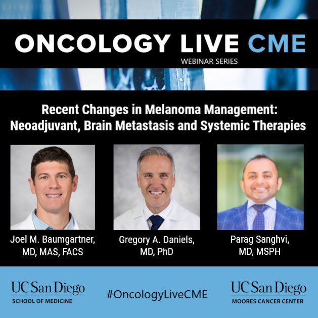 REGISTER NOW! Free Webinar! May 8, 2024 5:30-6:30pm PT Oncology Live CME Series: Recent Changes in Melanoma Management: Neoadjuvant, Brain Metastasis and Systemic Therapies For more info, go to: tinyurl.com/32jcyt8m #Oncology #melanoma #meded
