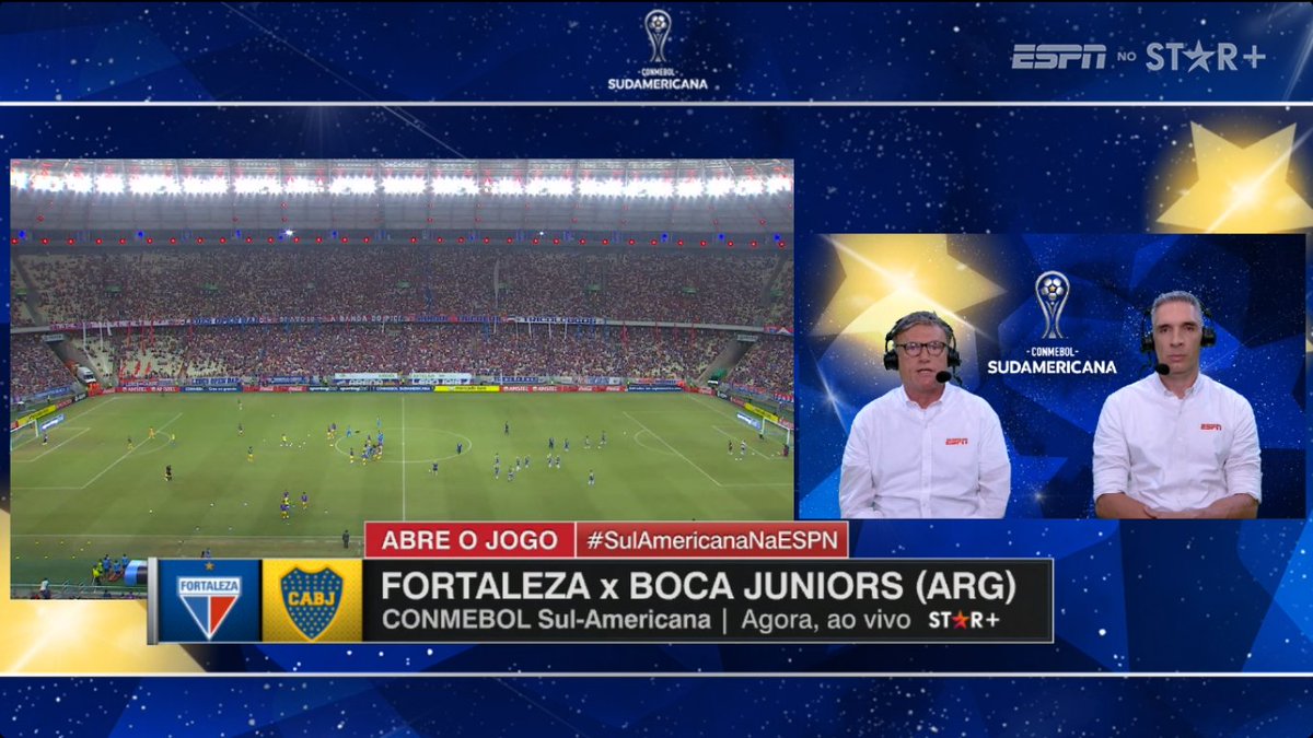 #SulAmericanaNaESPN

Abre o jogo, con la antesala de Fortaleza vs Boca de ESPN  Brasil.