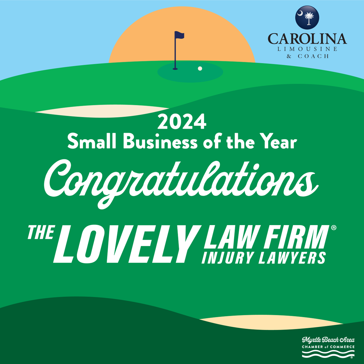 Congratulations to our 2024 Small Business of the Year presented by Carolina Limousine &amp; Coach - The Lovely Law Firm!