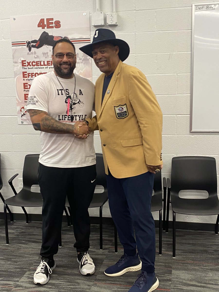 There’s only one Dr. Doom, and he’s amazing! He still has “IT!” Big thank you to Pro Football Hall of Famer and Black College Football Hall of Famer Robert Brazile for coming to have a very engaged discussion with our players today!! Go Pups!!