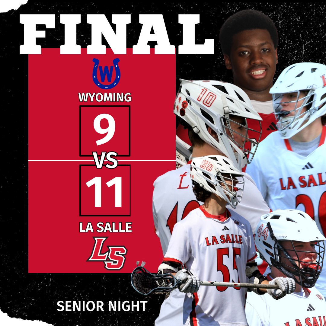 <a href="/LS_LancerLAX/">La Salle Lacrosse</a> pick up a big victory tonight over Wyoming!  Great game and a great night for our seniors. <a href="/LaSalleAlumni/">La Salle Alumni</a> <a href="/LaSallePride/">La Salle High School</a>