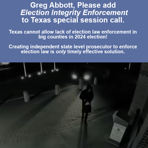 One of the big pushes I think worth it between now and the end of May and maybe at the RPT convention is to once again call upon @GregAbbott_TX to call a special session in June to create state-level independent prosecution of election law, public integrity, human trafficking,…