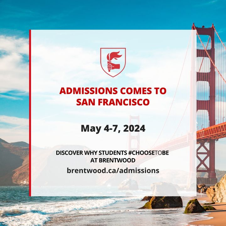 Clayton Johnston will be in San Francisco & the Bay Area from May 4-7

Simply email Clayton at clayton.johnston@brentwood.ca to connect

#Brentwood100 #choosetobe #BrentwoodCollegeSchool #boardingschool @CAISboarding @ISABC1 @boardingschools @naisnetwork #sanfrancisco #bayarea