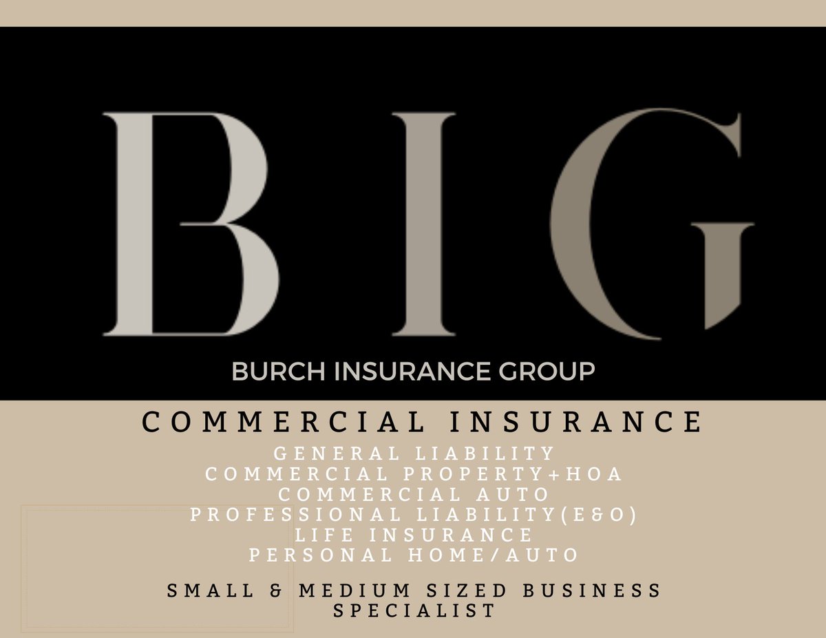 Go BIG! 
Burch Insurance Group - Commercial Insurance.  612-712-6407
#commercialinsurance
#generalliability #insurance #businessinsurance