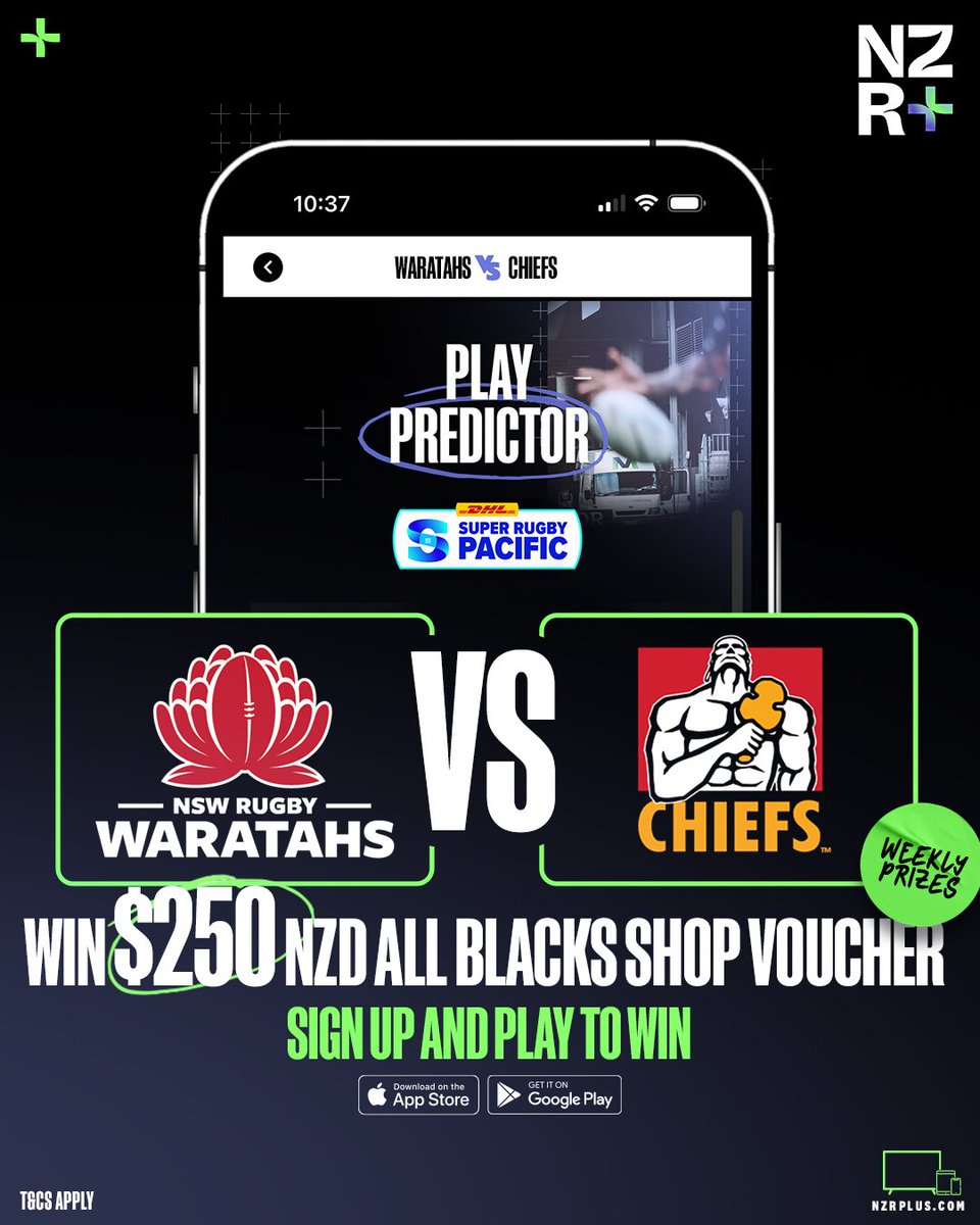 Fancy winning an All Blacks store voucher?

Sign up to the #SuperRugbyPacific Play Predictor for your chance to win 👉 getnzrplus.com