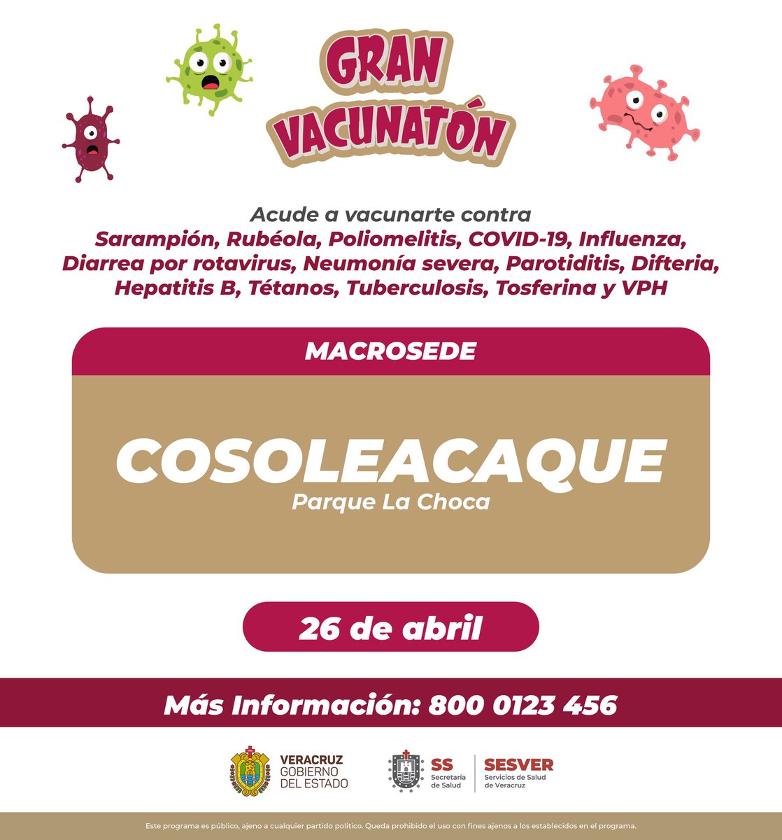 GobiernoVer's tweet image. ¡Mañana inicia en estos municipios! 🔴💉

Continuando con las jornadas del “Gran Vacunatón 🦠” a partir de este viernes 26 se suman las sedes de #Córdoba, #Coatepec y #Cosoleacaque.

Llama al 800 0123 456 para más informes ☎️