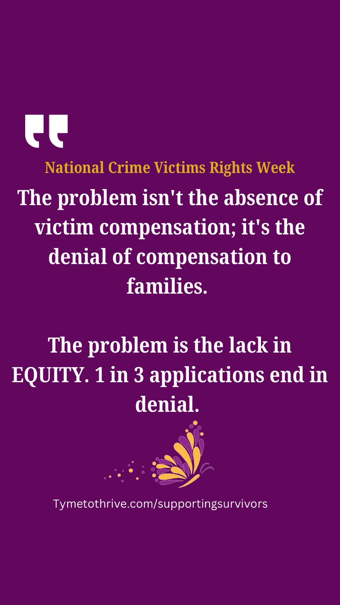 The problem isn't the lack of victim compensation programs; it's the unequal distribution of resources, leaving many families in need without the support they require. #TymetoThrive #SurvivorsMatter