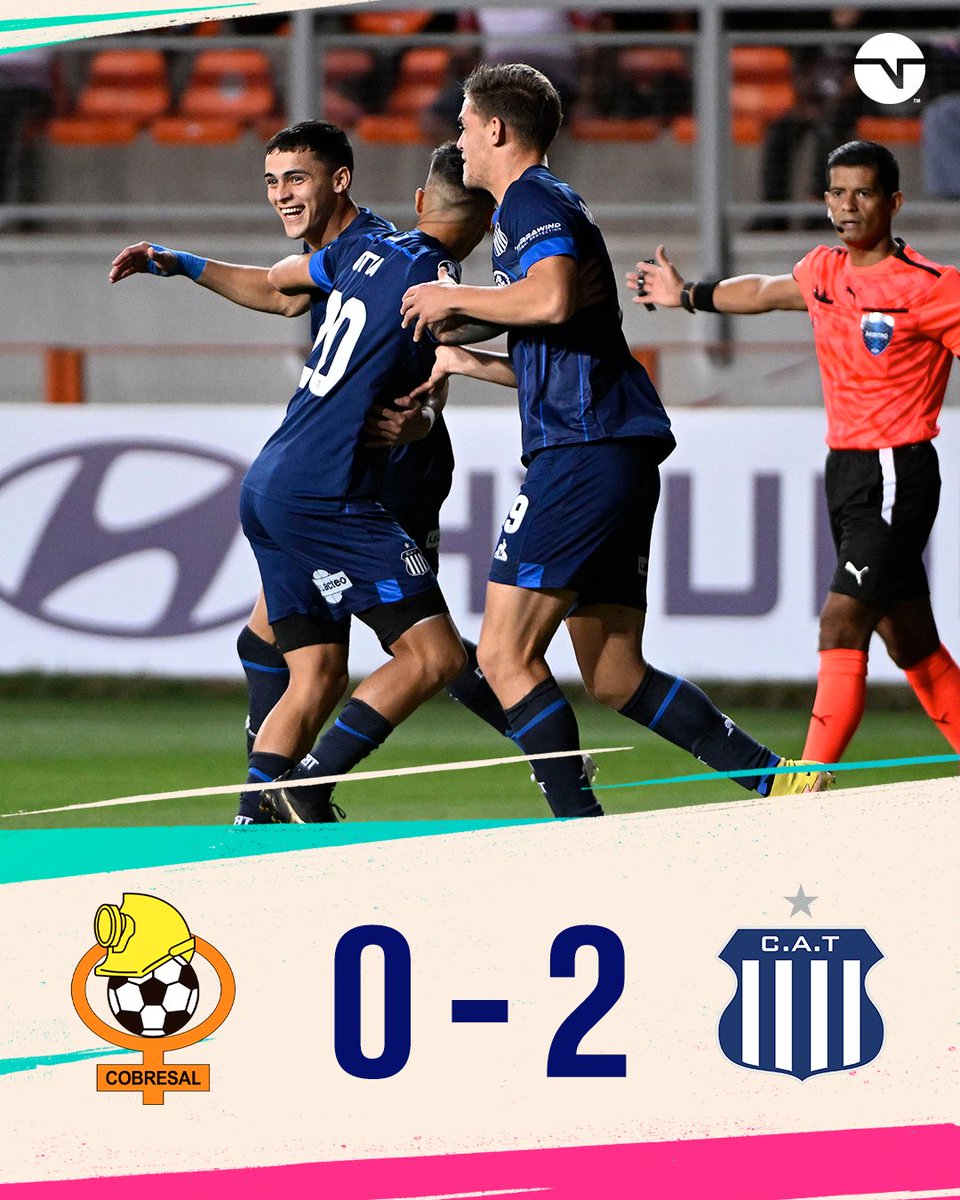 TNTSportsAR's tweet photo. TRIUNFAZO Y SE AFERRA A LA CIMA 🔵⚪️

Talleres se impuso 2-0 ante Cobresal en Calama y quedó puntero del Grupo B de la Copa Libertadores 🏆

⚽️ Kevin Mantilla (18’) y Ramón Sosa (27’)

📷 Fotobaires https://t.co/GZAk0DSi2m