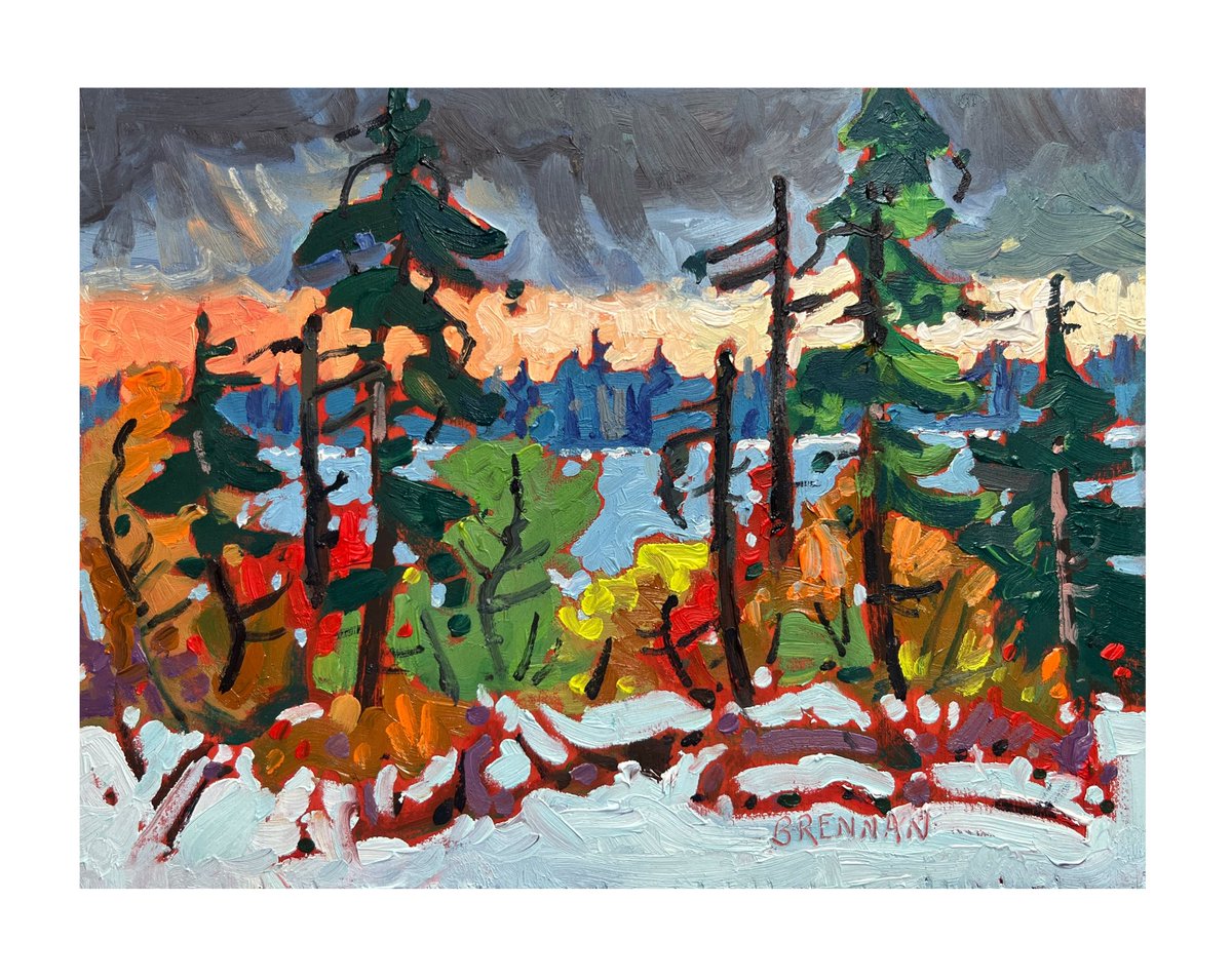 Lakeshore Patterns, Early Winter. Oil on panel 6x8”. #canadianart