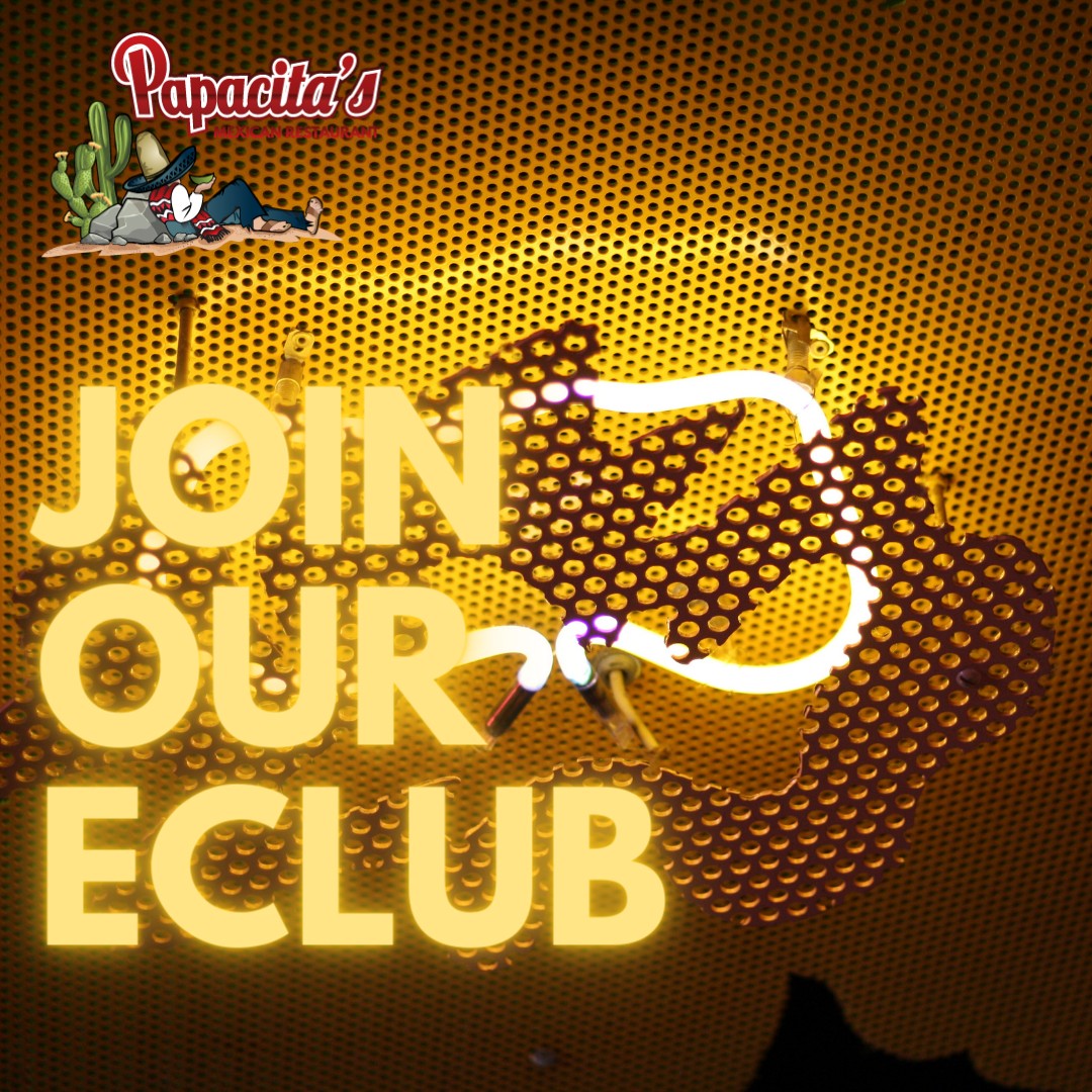 Are you a member of our ECLUB? If not, join today to stay up-to-date on all things Papacita's!!

Sign up now: link-pro.io/zTnyn1o
#LongviewTX | #LongviewTexas | #Papacitas