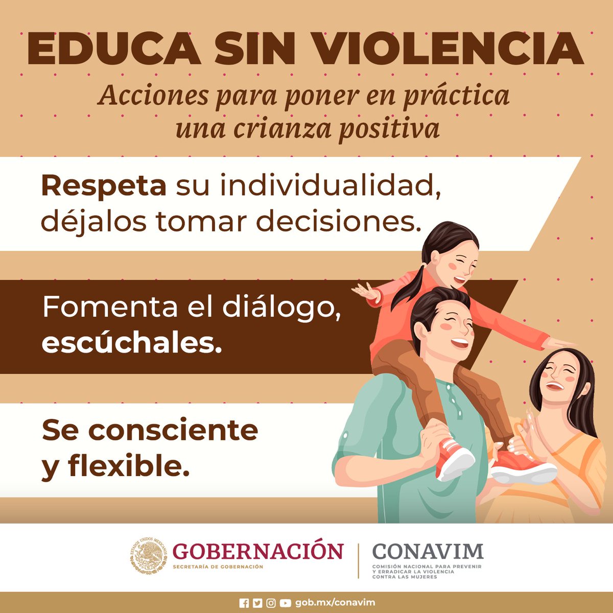 Por Infancias libres, felices, seguras y sin estereotipos, fomentemos la #CrianzaPositiva e igualitaria, basada en el respeto, no en la violencia.