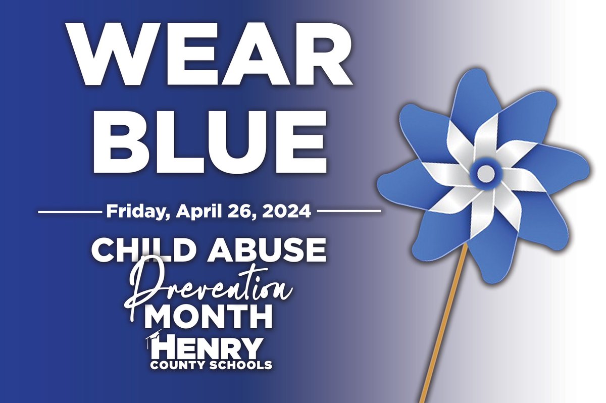 Join us in raising awareness for Child Abuse Prevention Month by wearing blue across HCS tomorrow! Let's show our support for creating safe and nurturing environments for all children.
#WinningforKids #HenryProud #YouBelongInHenry