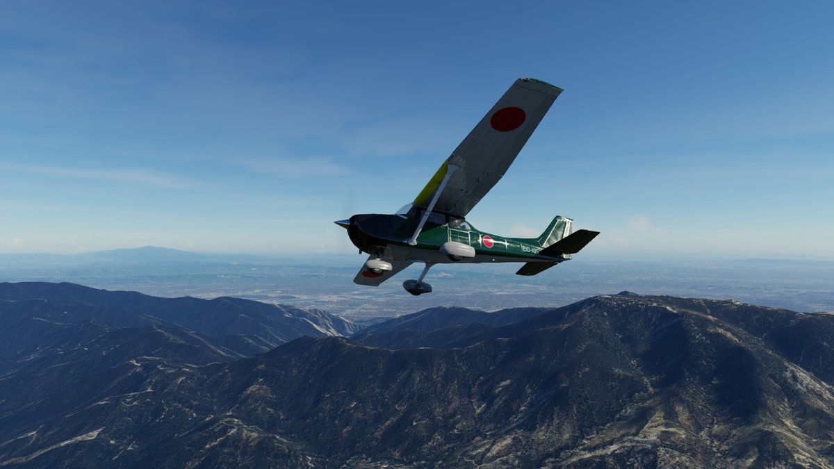 A6M Zero livery for Cessna 172 SP Skyhawk. Location: above San Gabriel Mountains. #xplane #xplane12