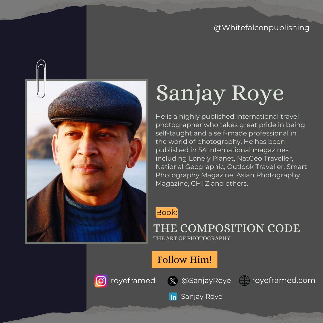 Sanjay Roye Author of Coming Soon Book THE COMPOSITION CODE✍
Follow to know more about the authors✨
@SanjayRoye

#whitefalcon #author #ordernow #authorbook #book #code #followformore #exploremore #bookalert #authorpost