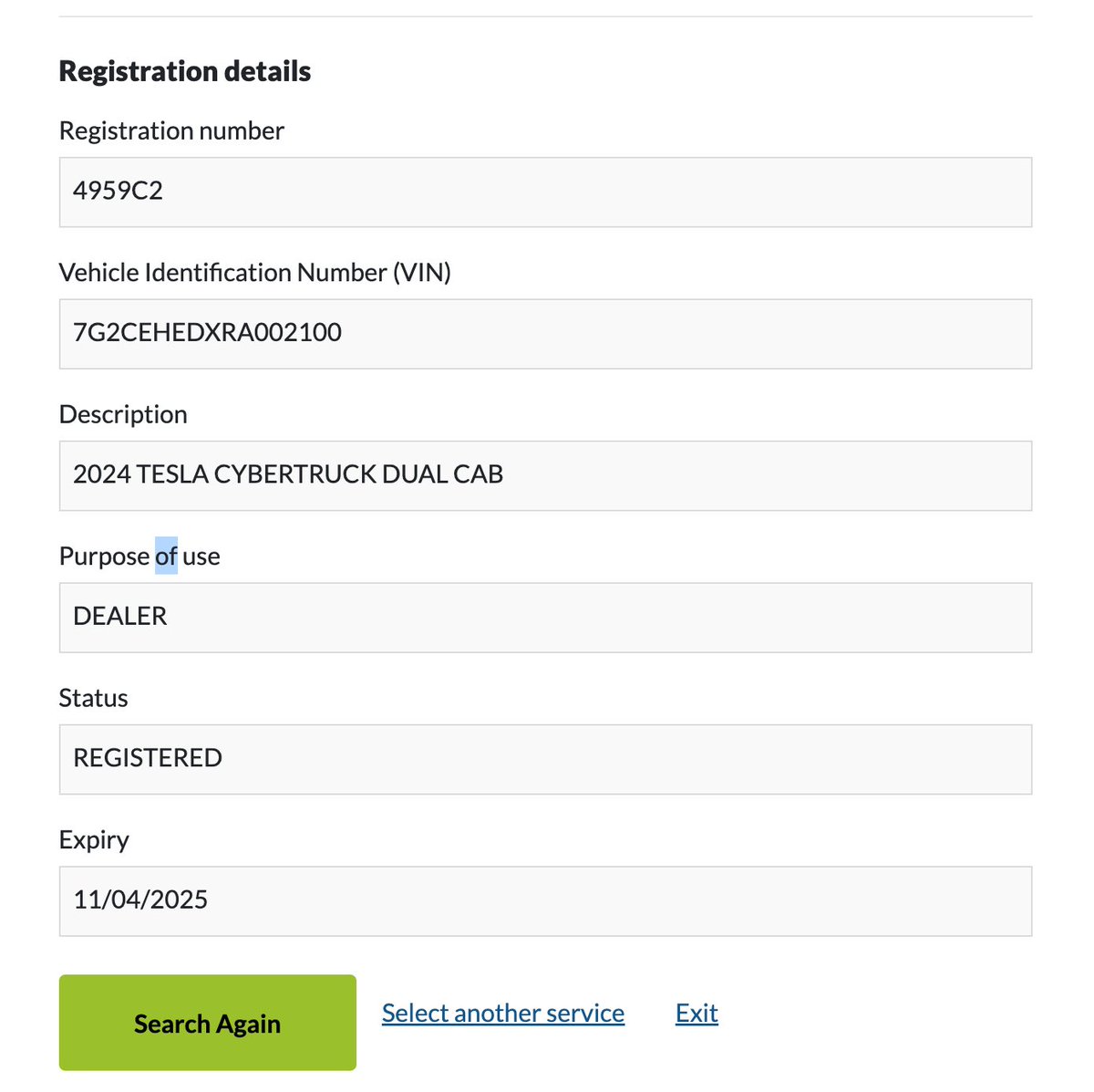 The cybertruck in Australia is registered to Queensland