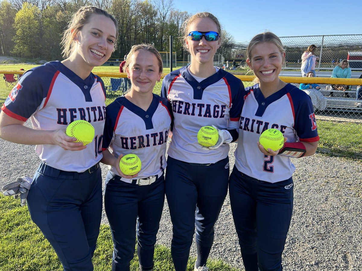 Heritage bats were alive and present. Grace, Danica, Audra, and Libby all hit HRs tonight. Lucy Buuck pitched a masterful game. Total team effort as Heritage takes a conference win over Southern Wells 15-3.
