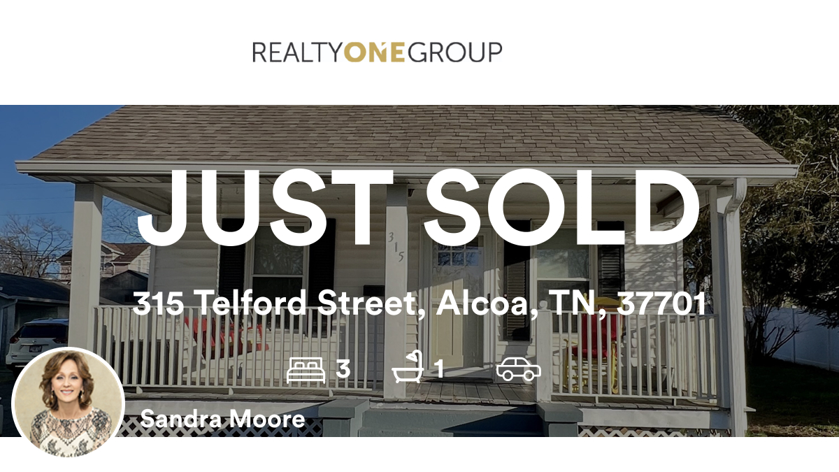 🛌 3 🛀 1
📍 315 Telford Street, Alcoa, TN, 37701

My latest sale on RateMyAgent.
 332178
rma.reviews/80sLpGHfs3yw

...
#ratemyagent #realestate #Realty_ONE_Group_Anthem__Knoxville