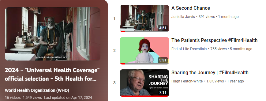 'Great video! Only this week I had 3 people talk about some of the points raised...very relevant to people's experiences'🌟Thank you for your feedback on our @WHO shortlisted film 'The Patient's Perspective'! #HealthForAll #Film4Health➡️ youtube.com/playlist?list=…  #GoalsofCare