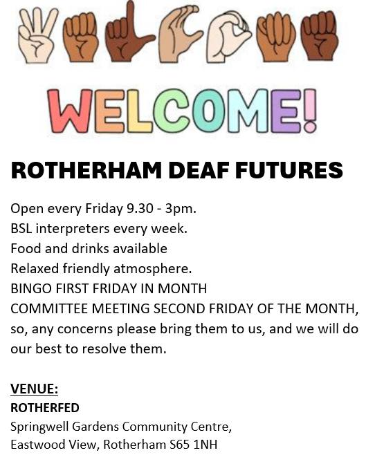 #FridayFeeling with ROTHERHAM DEAF FUTURES meeting.

#BSL interpreter to help with letters, issue, and calls 12noon - 2pm

#peersupport #LivedExperience #togetherisbetter #deafcommunity
#BSLinterpreter