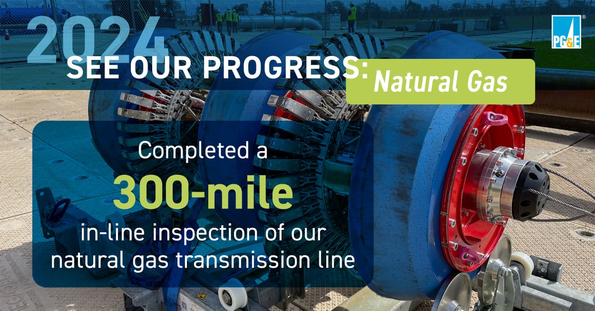 See our progress … our 2024 first quarter safety highlights include a 300-mile inspection of one of our natural gas transmission lines from Oregon to Antioch. Read about our PIG’s incredible journey: pgecurrents.com/articles/3952-….