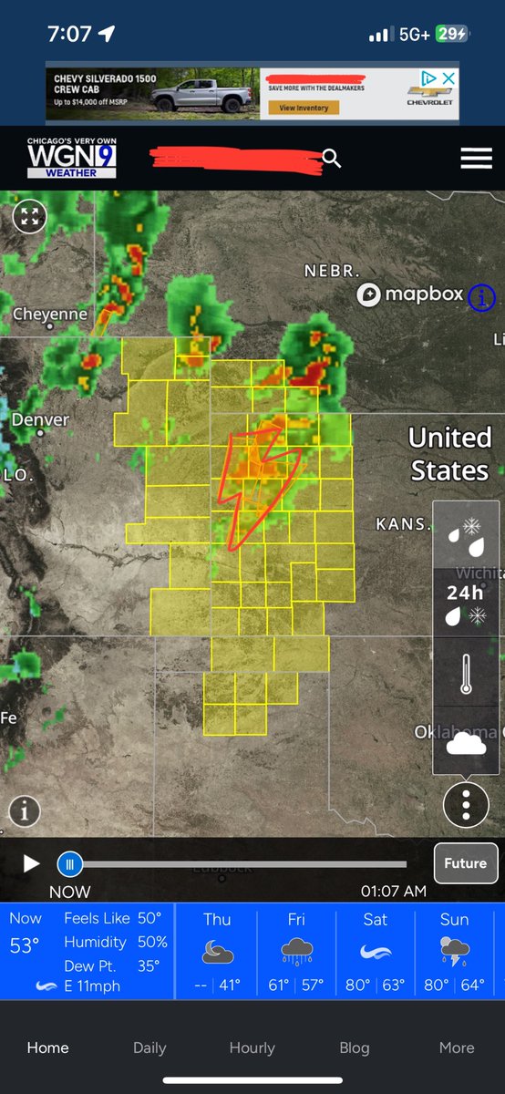 the severe thunderstorm watch is in the shape of a lightning bolt! #weather #tornado #thunderstorms #weatherwarnings #neverstopchasing