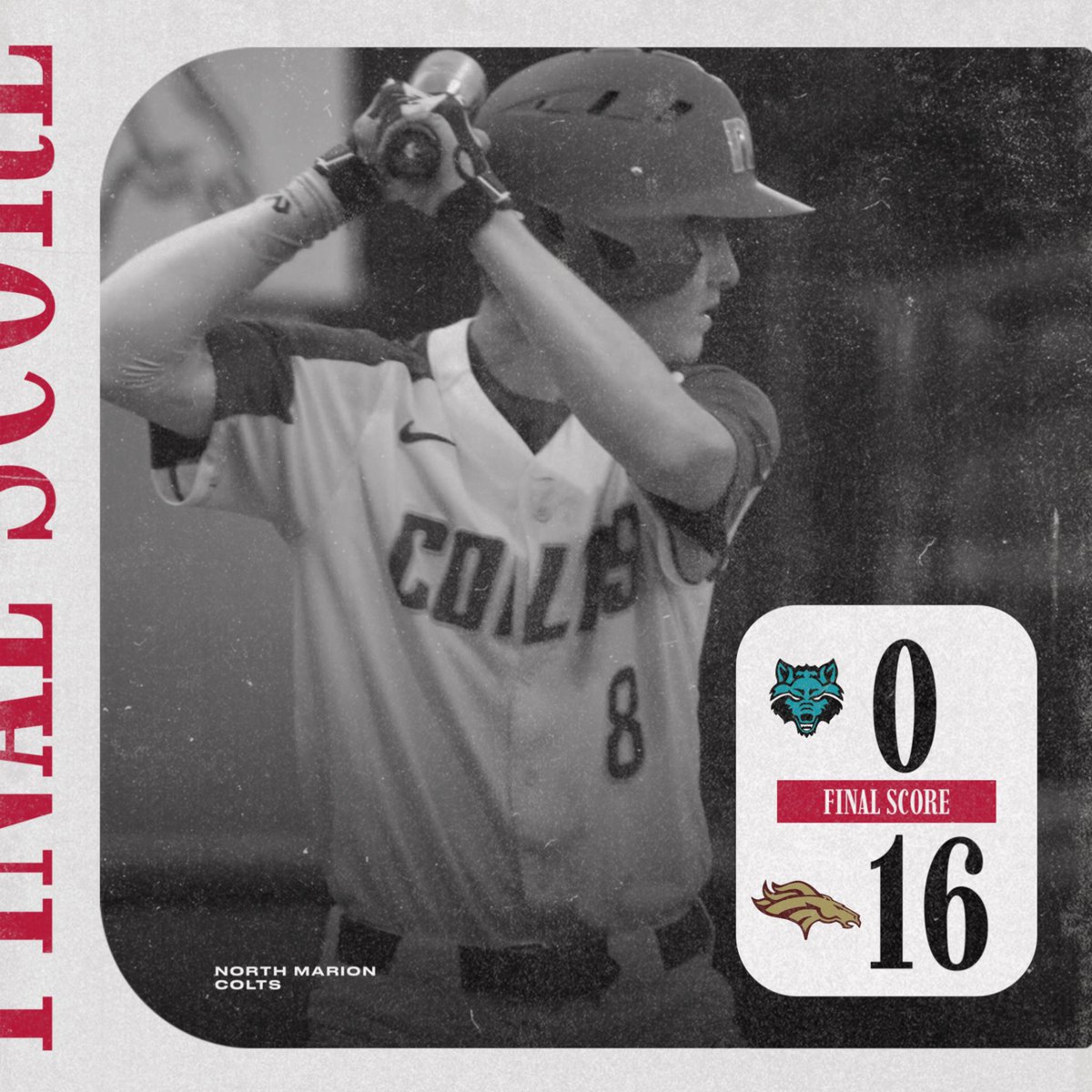 Colts Win!

A. Gonzalez 3 IP, 1 H, 4 Ks
L. Nichols 100% Strikes

R. Quartararo 4-4, 2 HR, 1 3B, 9 RBIs
L. Reyes 3-3, 2 R, 1 RBI
T. Jones 2-2, 3 R
T. Guynn 2-3, 1 RBI
J. Collins 1-2, 1 RBI
L. Walker 1-2 
S. Payne 1-3, 1 R
M. Roberts 1-1, 1 RBI

#GoColts