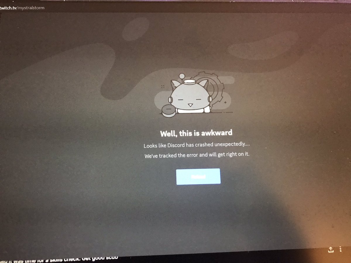Hey <a href="/discord_support/">Discord Support</a>. What do I do about this? Nothing loads when I click reload.