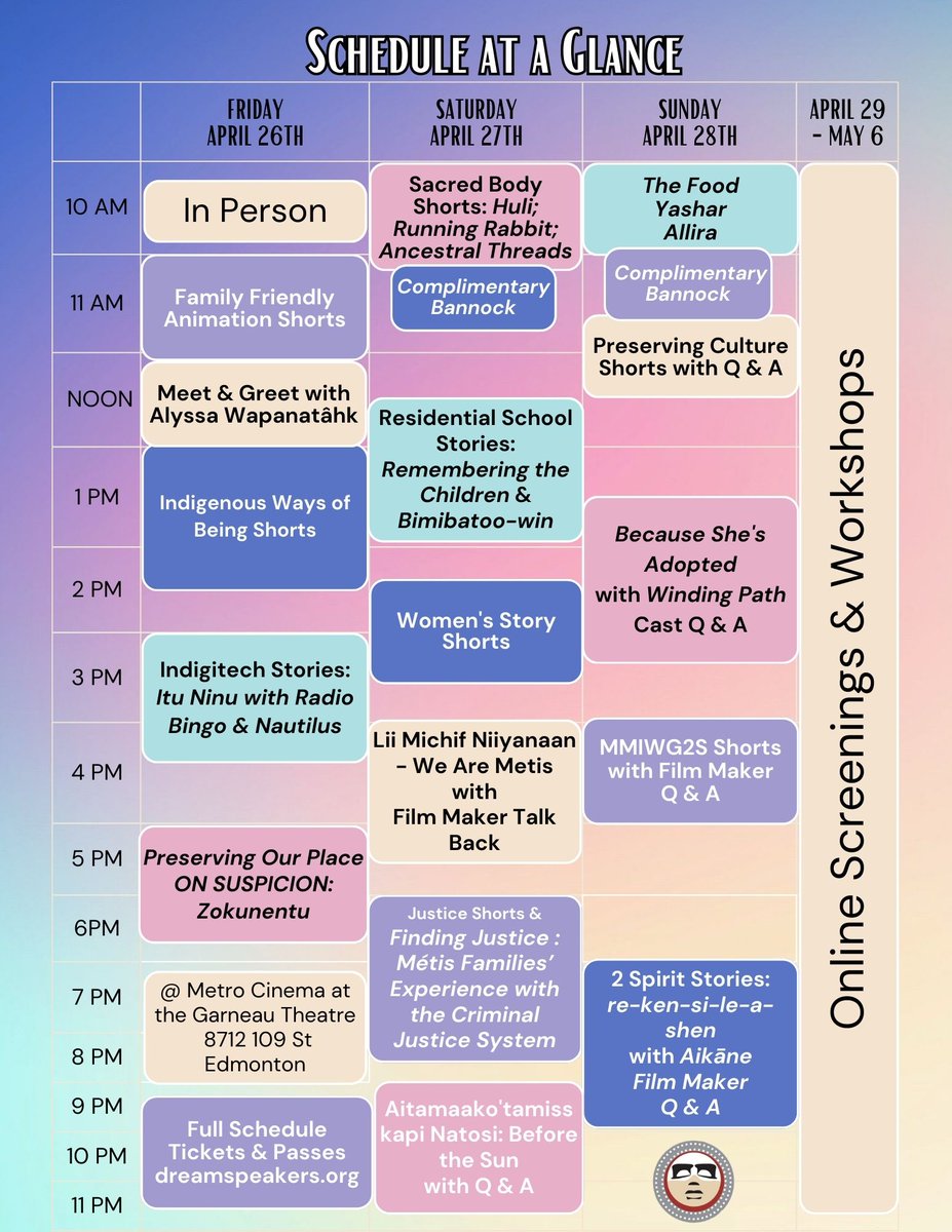 Check out the annual Dreamspeakers International Indigenous Film Festival! Visit dreamspeakers.org For tickets, details and full schedule