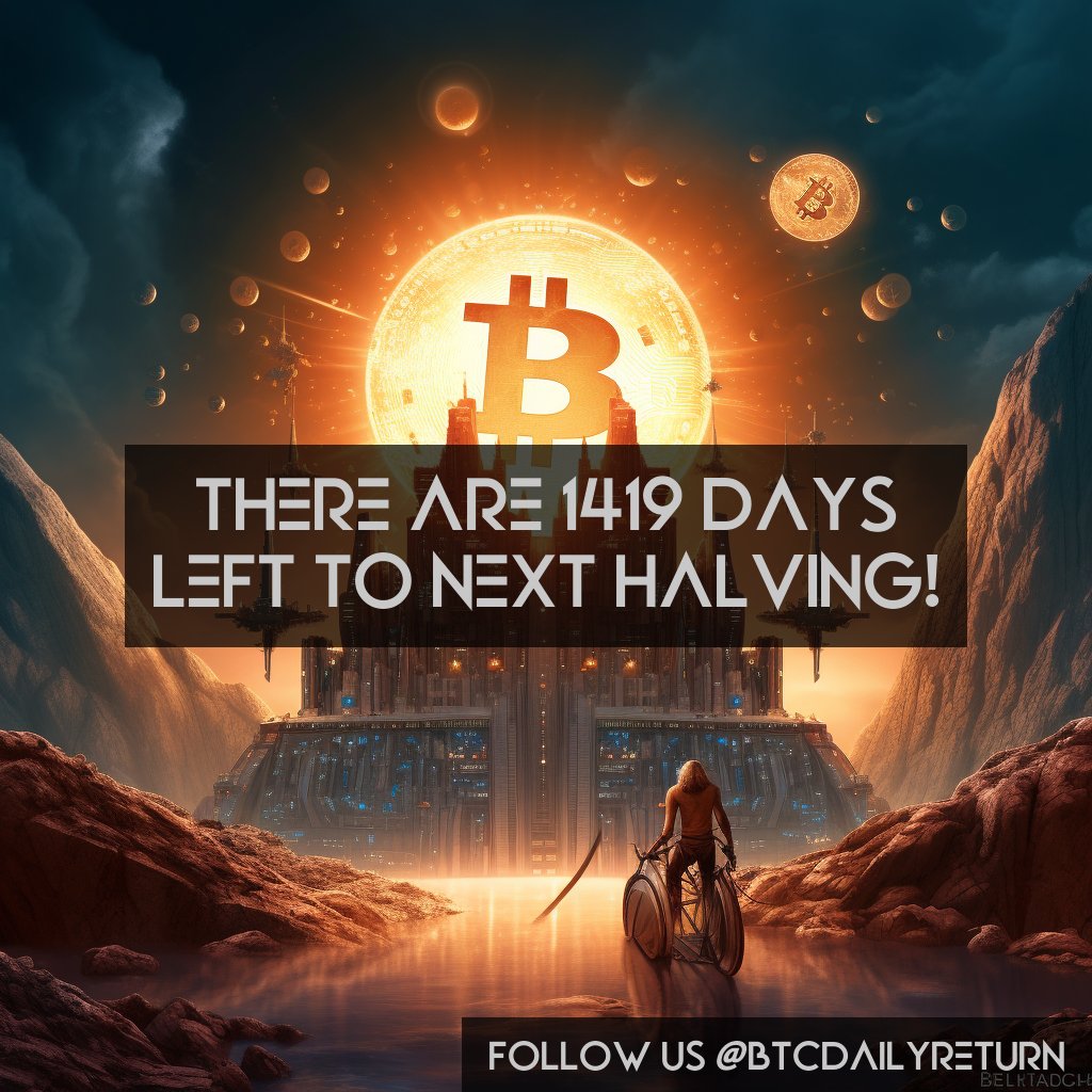 There are 1419 days left to next halving!  #BTC #HalvingEvent