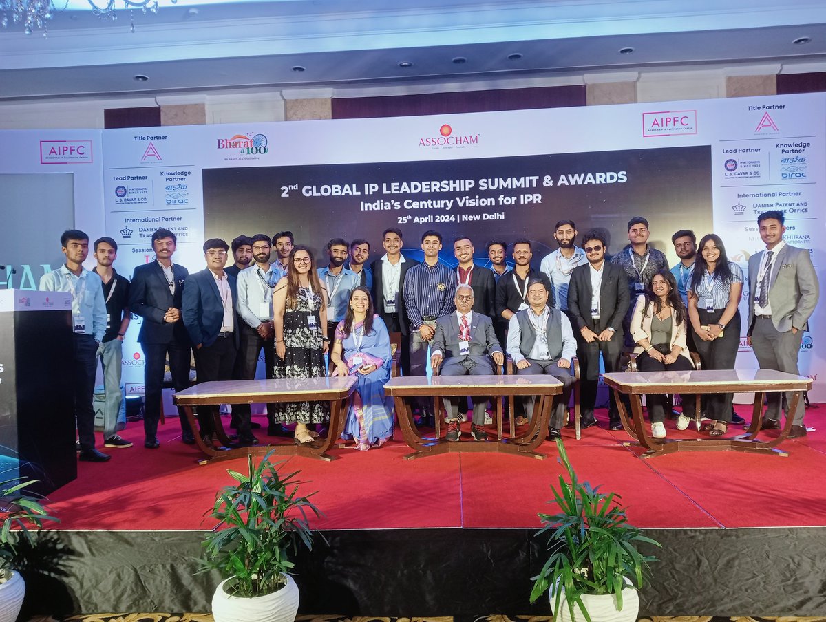 In 2nd Global IP Leadership Summit & Awards India's Century Vision for IPR organised by ASSOCHAM in Sangali La Eros Hotel, New Delhi with Teachers and  Students of Galgotia University, Greater Noida (U.P.).