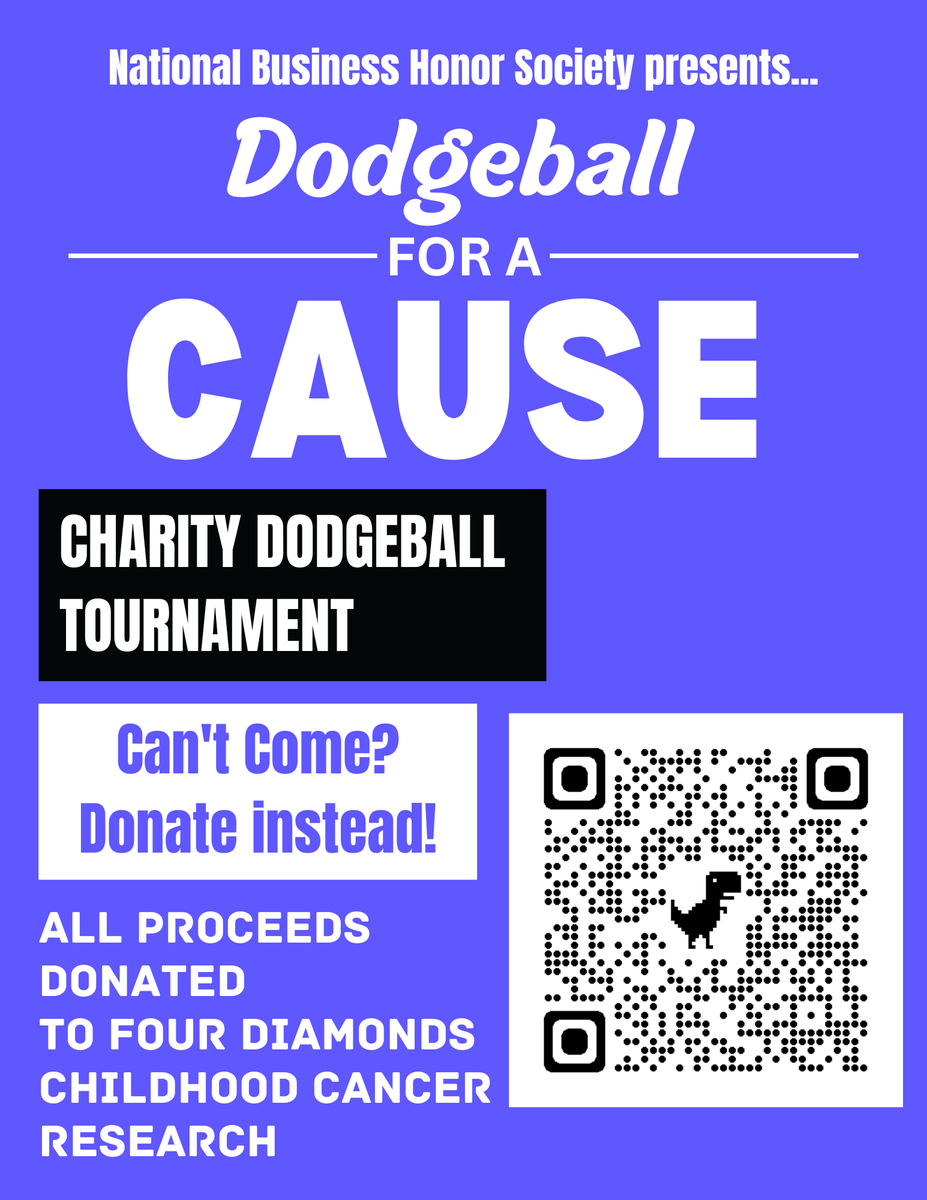 #TJ students &amp; faculty will clash for a great cause at a Dodgeball Tournament; 7 pm on Friday, 4/26! All proceeds from TJ National Business Honor Society's service project will benefit <a href="/fourdiamonds/">Four Diamonds</a> 
Childhood Cancer Research Fund.
Tickets are $5 at door (event cash only) #WJHSD