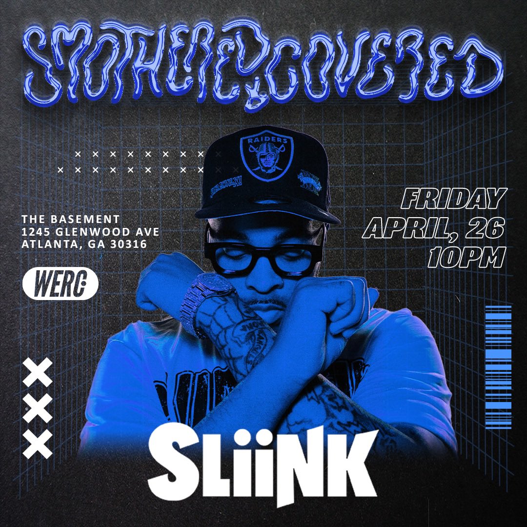 Pull up on the Jersey Club King @DjSliinkNJ at Smothered + Covered this Friday night 4/26! 

📍 @basement_eav 
📅 April 26th
⏰ 10p
🔊@DjSliinkNJ @djhourglass #greedygirlz @ThadJeff 
🎟️ wercrew.com/tickets