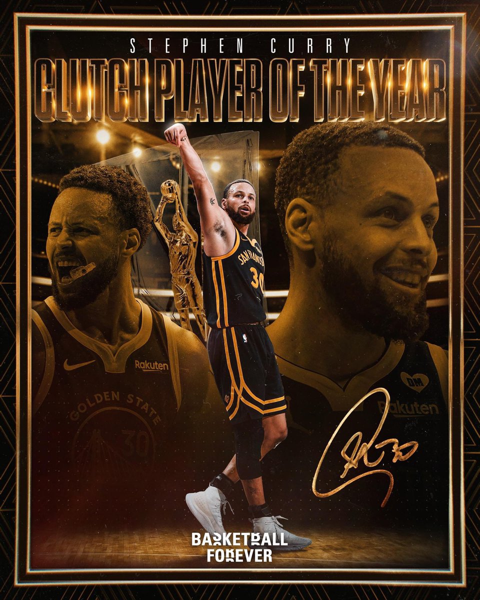Congrats @StephenCurry30!! 
2023-24 Clutch Player of the Year!

#stephencurry 
#Warriors