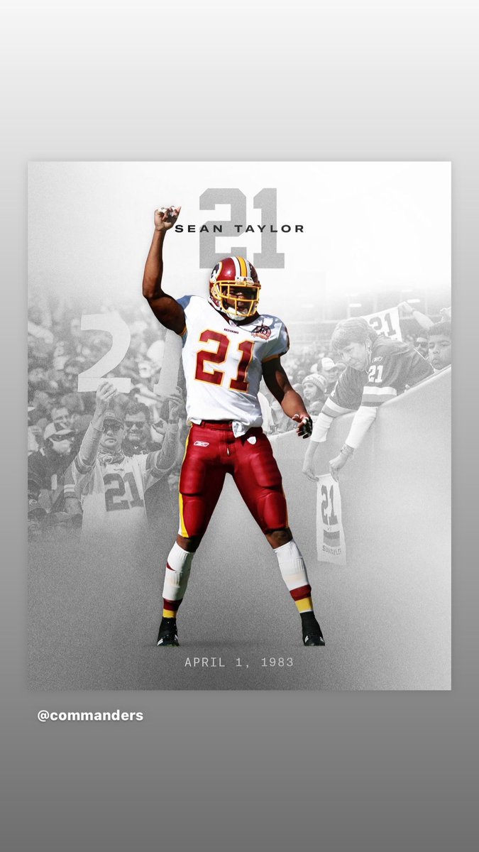 I still want Sean Taylor to get his life size statue in front of our new stadium one day. The world should always be reminded of what could have been. 😞 #RaiseHail #SeanTaylor #21