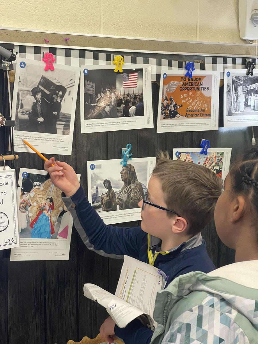 This week in social studies we are learning about how and why immigrants come to the United States. Today we analyzed primary sources. @BrooksideBcats1 #itsWorthit