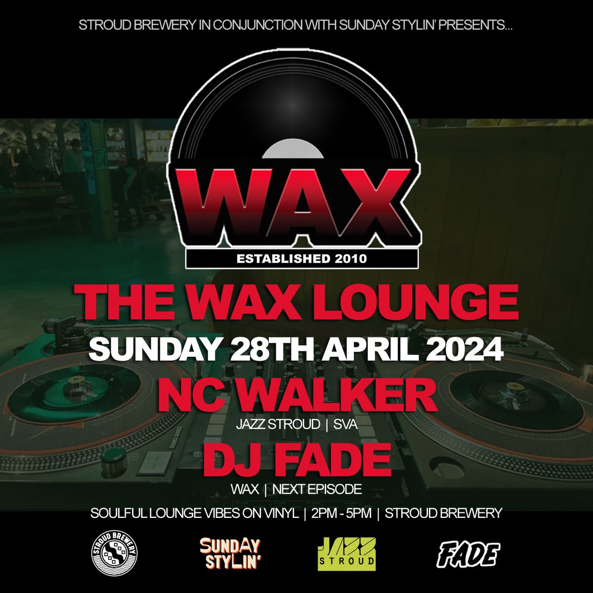 DJ FADE (@deejayfade) on Twitter photo On Sunday, #TheWAXLounge returns <a href="/StroudBrewery/">Stroud Brewery</a> with a #Jazz Special! This month’s guest is NC Walker (@Jazz_Stroud) with free entry from 2pm! stroudbrewery.co.uk #Vinyl #DJs On Sunday, #TheWAXLounge returns <a href="/StroudBrewery/">Stroud Brewery</a> with a #Jazz Special! This month’s guest is NC Walker (@Jazz_Stroud) with free entry from 2pm! stroudbrewery.co.uk #Vinyl #DJs
