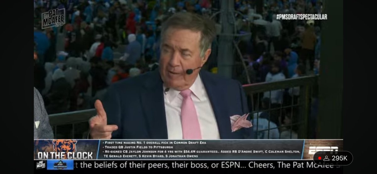 This is the most incredible and unexpected combination of all time for draft coverage you have Bill Belichick and Pat McAfee. Incredible #PMSLive #NFLdraft